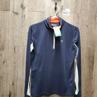 LS Sun Shirt, 1/4 Zip Up, Mesh Sleeves *vgc, mnr snags & pit staina
