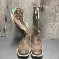 Pr Square Toe Western Boots *vgc, mnr dirt, rubs, scuffs, dents, Rt- outside cut, threads
