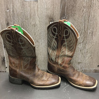 Pr Square Toe Western Boots *vgc, mnr dirt, rubs, scuffs, dents, Rt- outside cut, threads
