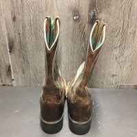 Pr Square Toe Western Boots *vgc, mnr dirt, rubs, scuffs, dents, Rt- outside cut, threads
