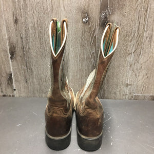 Pr Square Toe Western Boots *vgc, mnr dirt, rubs, scuffs, dents, Rt- outside cut, threads