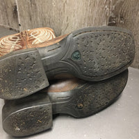 Pr Square Toe Western Boots *vgc, mnr dirt, rubs, scuffs, dents, Rt- outside cut, threads