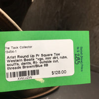 Pr Square Toe Western Boots *vgc, mnr dirt, rubs, scuffs, dents, Rt- outside cut, threads
