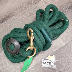 Thick Cotton Lunge Line, rubber disc *gc, pills, frays, threads, mnr cuts, hair, stains, moved keeper