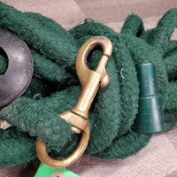 Thick Cotton Lunge Line, rubber disc *gc, pills, frays, threads, mnr cuts, hair, stains, moved keeper
