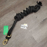 Nylon Lead Rope, removeable snap loop end, hvy brass snap *gc, rubs, frays, snags, v.frayed end, unstitched
