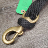 Nylon Lead Rope, removeable snap loop end, hvy brass snap *gc, rubs, frays, snags, v.frayed end, unstitched
