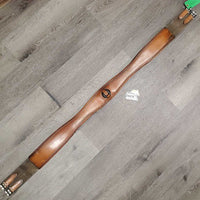 Soft Padded Leather Girth, 2x els, D Ring *vgc, stains, mnr dirt, scratches, hair & rubs, older
