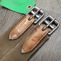 Soft Padded Leather Girth, 2x els, D Ring *vgc, stains, mnr dirt, scratches, hair & rubs, older
