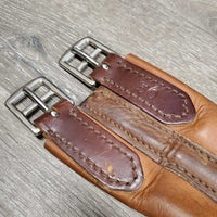 Thick Soft Padded Leather Girth, els *vgc, clean, older, creases, mnr scratches & curled edges
