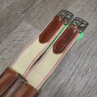 Thick Soft Padded Leather Girth, els *vgc, clean, older, creases, mnr scratches & curled edges
