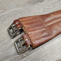 Thick Soft Padded Leather Girth, els *vgc, clean, older, creases, mnr scratches & curled edges
