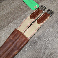 Thick Soft Padded Leather Girth, els *vgc, clean, older, creases, mnr scratches & curled edges
