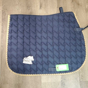 Quilt Jumper Saddle Pad, 1x piping *gc, clean, mnr dirt, hair, faded, pills, rubs, puckers, v. mnr stains