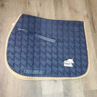 Quilt Jumper Saddle Pad, 1x piping *gc, clean, mnr dirt, hair, faded, pills, rubs, puckers, v. mnr stains