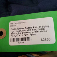 Quilt Jumper Saddle Pad, 1x piping *gc, clean, mnr dirt, hair, faded, pills, rubs, puckers, v. mnr stains
