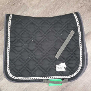 Quilt Dressage Saddle Pad, 1x piping *vgc, clean, faded, rubs, threads, residue, puckers, mnr hair