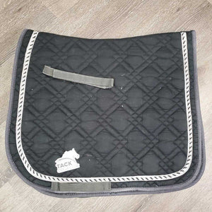 Quilt Dressage Saddle Pad, 1x piping *vgc, clean, faded, rubs, threads, residue, puckers, mnr hair