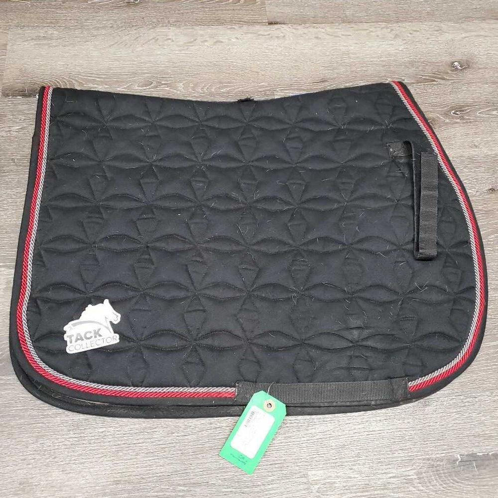 Quilt Jumper Saddle Pad, 2x piping *gc, hairy, dirt, pilly, faded, mnr rubs, undone stitch, puckers