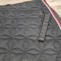 Quilt Jumper Saddle Pad, 2x piping *gc, hairy, dirt, pilly, faded, mnr rubs, undone stitch, puckers