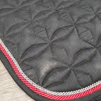 Quilt Jumper Saddle Pad, 2x piping *gc, hairy, dirt, pilly, faded, mnr rubs, undone stitch, puckers