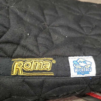 Quilt Jumper Saddle Pad, 2x piping *gc, hairy, dirt, pilly, faded, mnr rubs, undone stitch, puckers