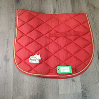 Thick Quilt Saddle Pad, 1x Piping *vgc, clean, rubs, faded, mnr hair, pills, puckers, stains, threads
