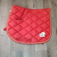 Thick Quilt Saddle Pad, 1x Piping *vgc, clean, rubs, faded, mnr hair, pills, puckers, stains, threads