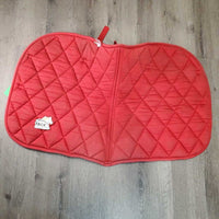 Thick Quilt Saddle Pad, 1x Piping *vgc, clean, rubs, faded, mnr hair, pills, puckers, stains, threads
