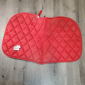 Thick Quilt Saddle Pad, 1x Piping *vgc, clean, rubs, faded, mnr hair, pills, puckers, stains, threads