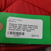 Thick Quilt Saddle Pad, 1x Piping *vgc, clean, rubs, faded, mnr hair, pills, puckers, stains, threads
