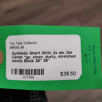 Synthetic Short Girth, 2x els, Gel Center *gc, clean, dusty, stretched elastic
