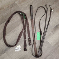 Soft English German Martingale, Pr Wide Nylon Western Style Reins *like new, mnr residue, no Stopper
