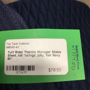 Thermo Manager Stable Sheet, tail *xc/vgc, pilly, hair