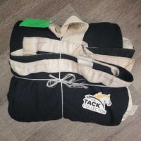 Full Square Wool Cooler, tail, ties *gc, clean, older, dingy, stains, v. puckered, shrunk, mnr hair, faded, hole
