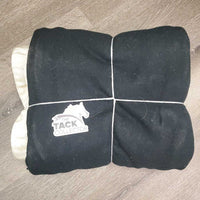 Full Square Wool Cooler, tail, ties *gc, clean, older, dingy, stains, v. puckered, shrunk, mnr hair, faded, hole
