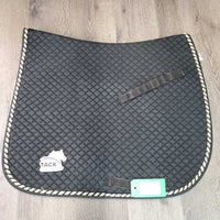 Quilt Dressage Saddle Pad, 2x piping *gc, pills, v. faded, rubs, threads, puckers, v. mnr hair

