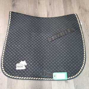 Quilt Dressage Saddle Pad, 2x piping *gc, pills, v. faded, rubs, threads, puckers, v. mnr hair