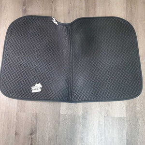 Quilt Dressage Saddle Pad, 2x piping *gc, pills, v. faded, rubs, threads, puckers, v. mnr hair