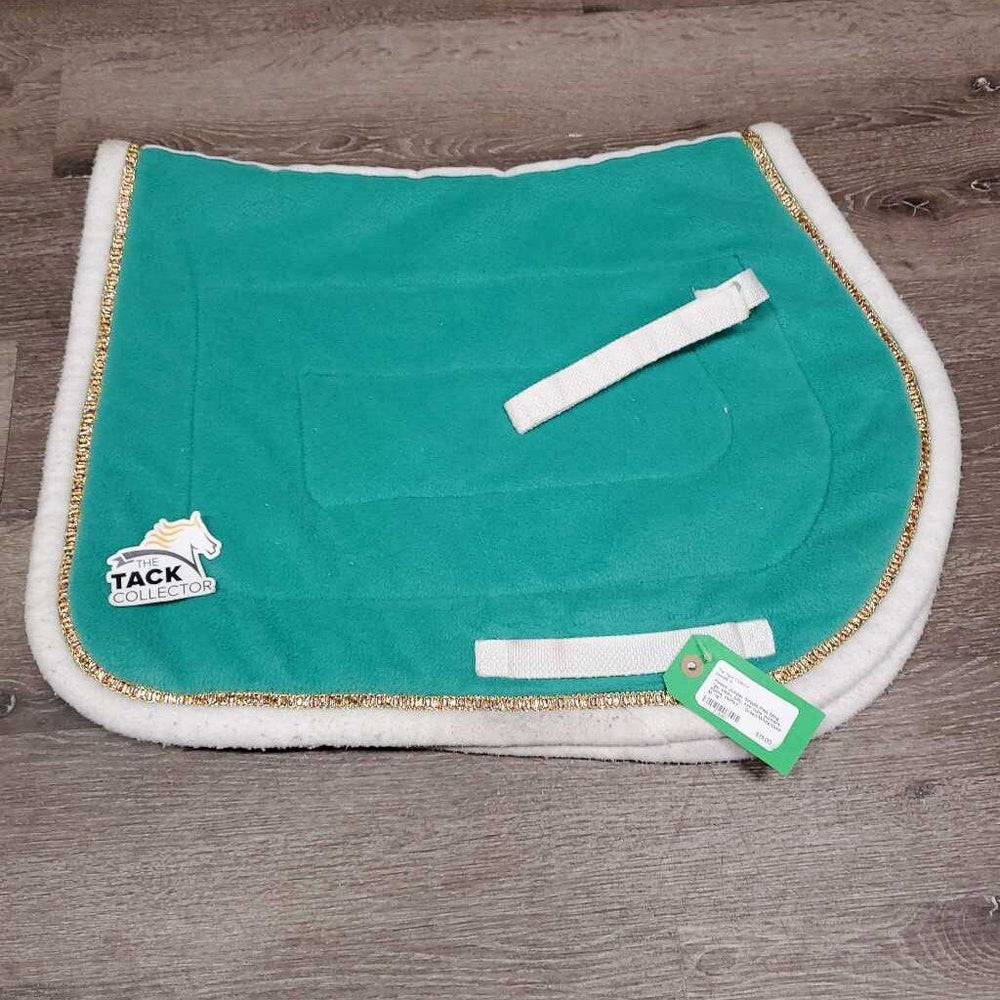 Fleece Jumper Saddle Pad, bling *gc, clean, pilly, mnr rubs, puckers, stains, clumpy