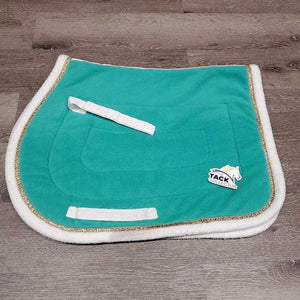 Fleece Jumper Saddle Pad, bling *gc, clean, pilly, mnr rubs, puckers, stains, clumpy