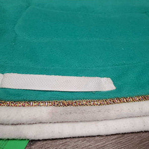 Fleece Jumper Saddle Pad, bling *gc, clean, pilly, mnr rubs, puckers, stains, clumpy