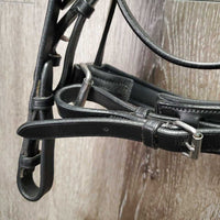 Rsd Padded Dressage Double Bridle, Crown Buckle, Notch & Curb Reins, Crank *like new/xc, clean, v.mnr creases & dust
