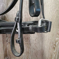 Rsd Padded Dressage Double Bridle, Crown Buckle, Notch & Curb Reins, Crank *like new/xc, clean, v.mnr creases & dust
