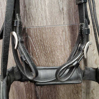 Rsd Padded Dressage Bridle, Crank, Flash, Buckles, Cotton Web Reins *vgc, clean, dirty reins, creases, residue, xholes, scrapes
