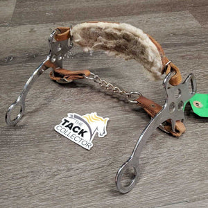English Hackamore, fleece, curb chain *gc, mnr dirt, residue, clumpy fleece, mnr stains