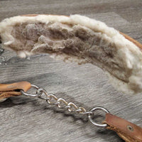 English Hackamore, fleece, curb chain *gc, mnr dirt, residue, clumpy fleece, mnr stains