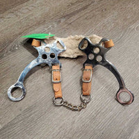 English Hackamore, fleece, curb chain *gc, mnr dirt, residue, clumpy fleece, mnr stains
