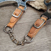 English Hackamore, fleece, curb chain *gc, mnr dirt, residue, clumpy fleece, mnr stains
