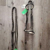 Rsd Padded Bridle, Braided Reins *gc/fair, v.dirty, NO flash, older, dry, stiff, scrapes, tight keepers
